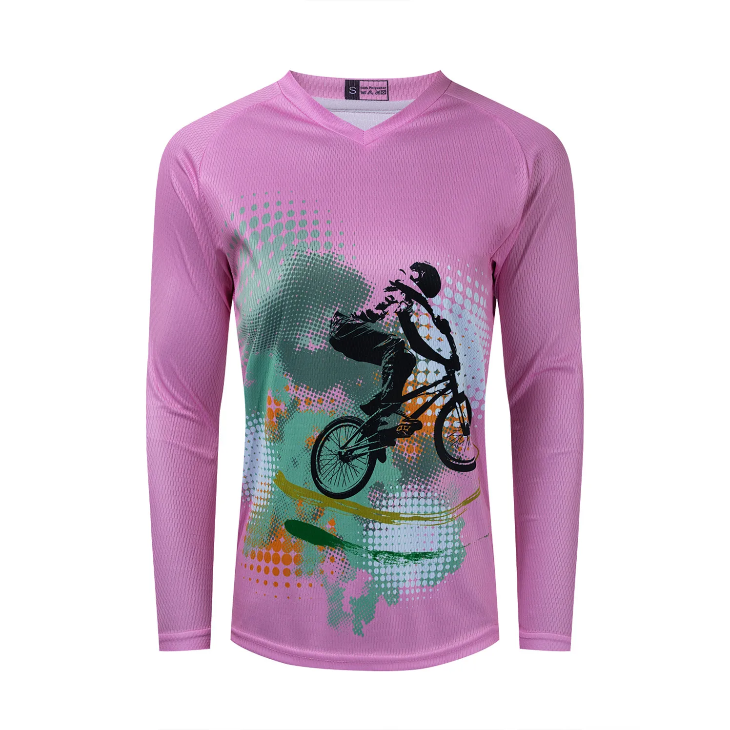 MTB Jersey Women Mountain Road dirt Bike Motocross Cycling Shirt Long Sleeve BMX DH Downhill Bicycle Racing Riding Top Pink Blue