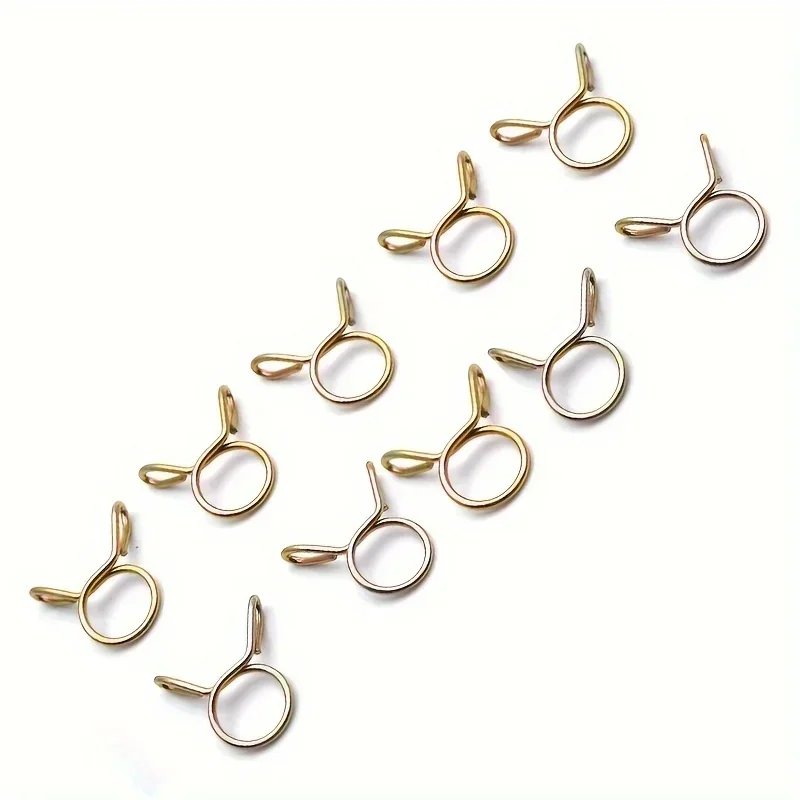 10/50PCs 8mm Oil Hose Clamps Motorcycle Scooter ATV Moped Fuel Line Hose Tubing Spring Clips Clamp Motorcycle Car Accessories