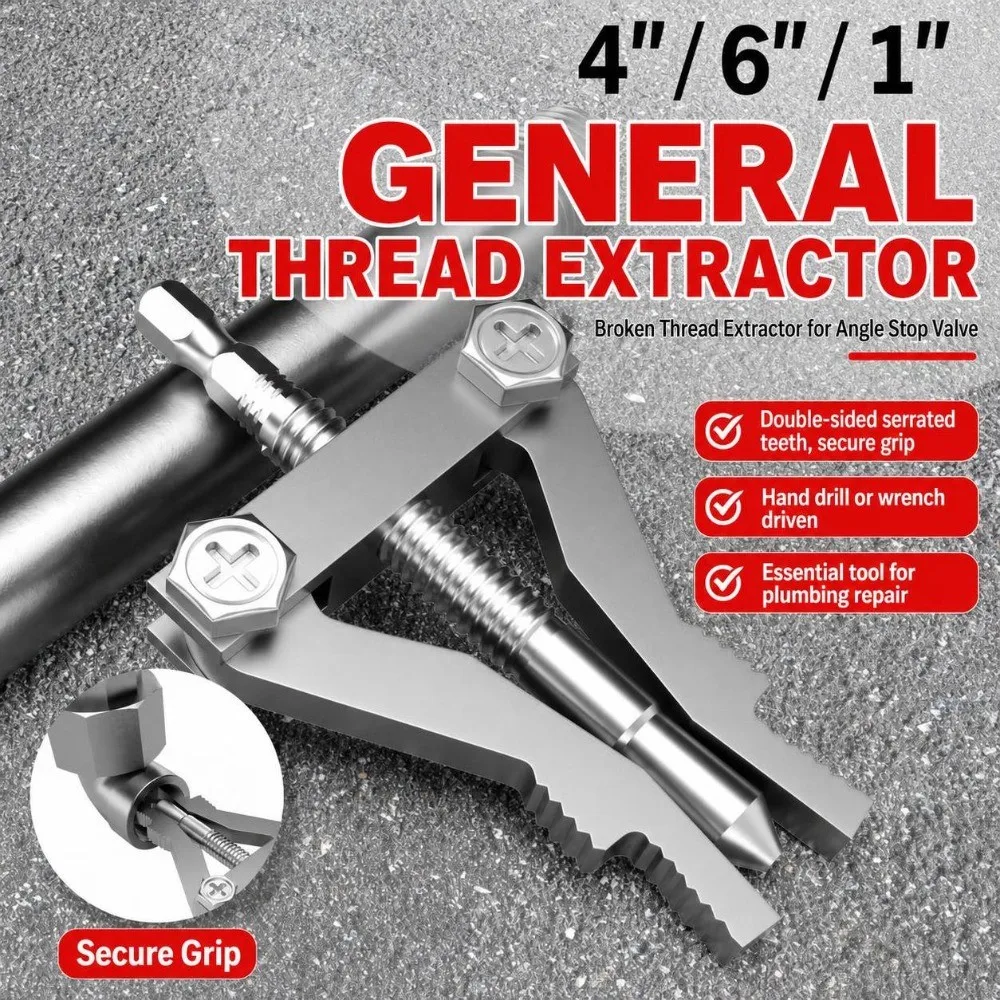 Electroplated Metal Broken Pipe Thread Extractor Expandable Gripping Mechanism Drill Compatible Broken Thread Puller