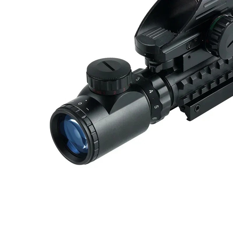 3-9x32 Tactical Red/Green Reticle Riflescope with Red Laser Combo Scope Reflex Holographic Dot Sight Hunting Shooting Optical