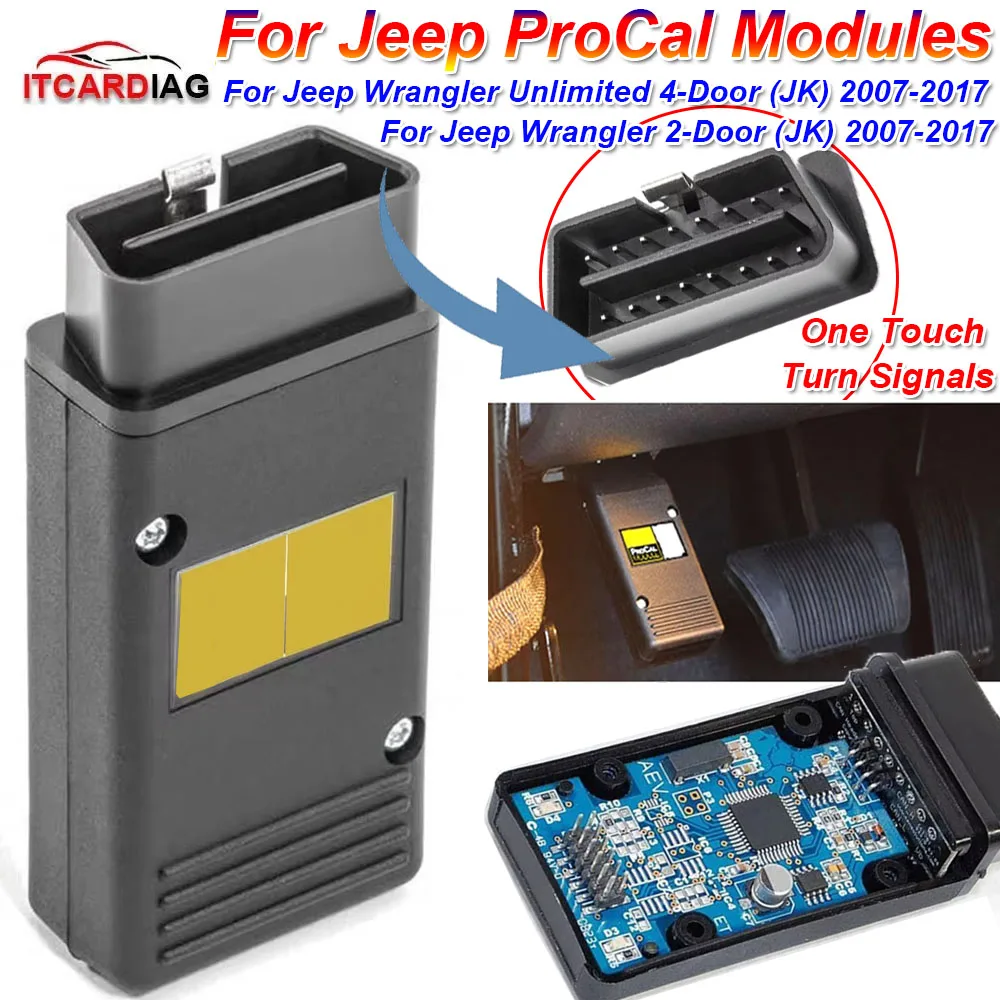 For Jeep ProCal Modules  For 07-17 Jeep Wrangler and Wrangler Unlimited JK One Touch Turn Signals Clear Engine Codes