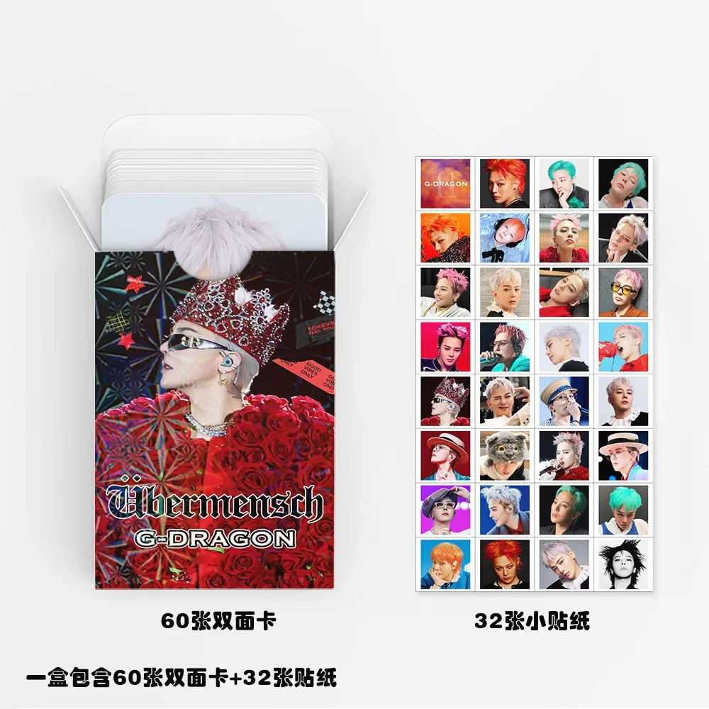 92 قطعة ألبوم Kpop Idol G-DRAGON الجديد Overmensch HD Photocard TAEYANG DAESUNG TOP SEUNGRI Lomo بطاقات ملصق VIP المشجعين هدية