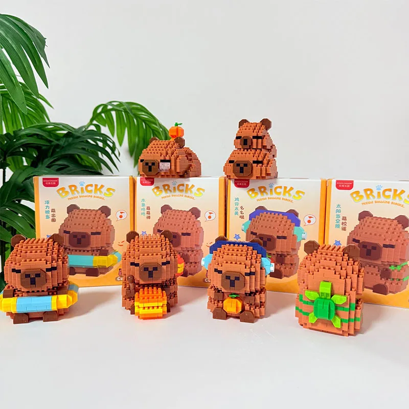 

Anime Capybara Small Building Blocks Anime and Cartoon Assembly Action Models Decorative Toys and Birthday Surprise Gifts