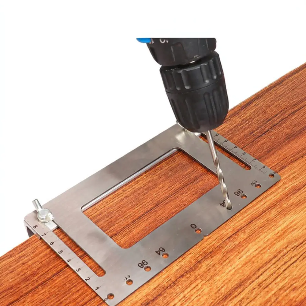 DZT Adjustable Drawer Handle Punch Locator Template Stainless Steel Precision Drilling Guide For Furniture Hardware Install