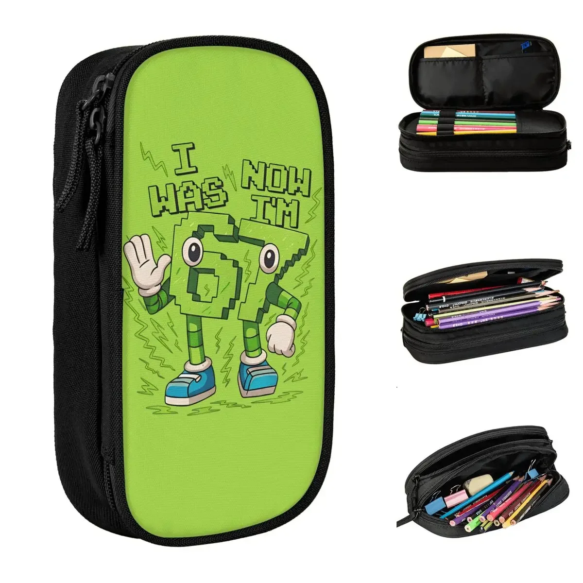 Six Seven Brainrot 67 Meme Pencil Case Pencilcases Pen for Student Big Capacity Pencil Bags Students School Gifts Stationery