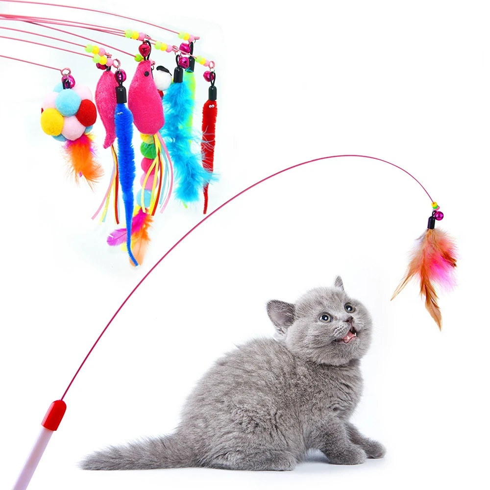 Pet Cat Interactive Toy Teaser Wand Stick Rod for Cat Pet Supplies Catcher Tassel Toys for Kitten Product  Pet Toys