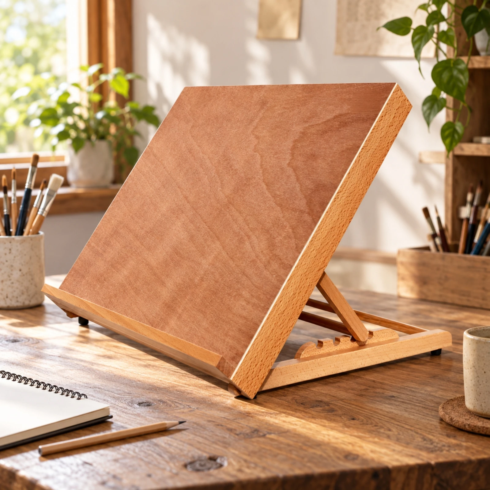 Tabletop Folding Easel with Drawing Board Multi-Function Beech Wood Tabletop Art Easel Long-Lasting Stable for Artists, Home