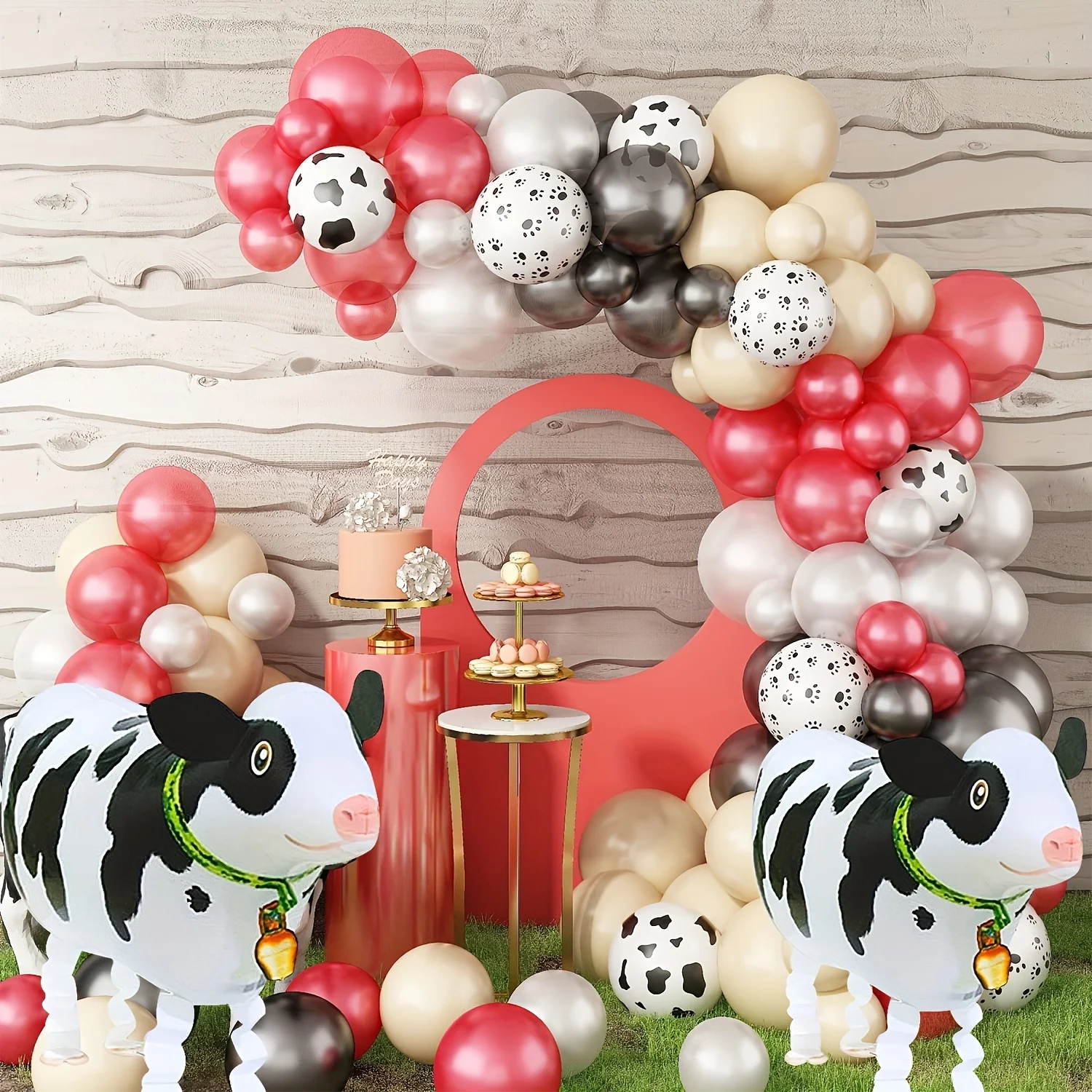 2pcs Walking Farm Animal Balloon Walking Cow Balloon Air Walkers Kids Animal Farm Birthday Party Supplies Cow Theme Party Decor