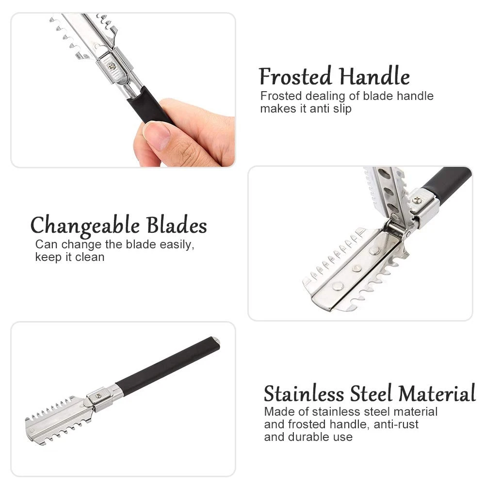 Double-Edge Razor Blades Manual Salon Hairdressing Razor Comb Barber Comb Hair Cutting Thinning Haircutter Styling Accessories