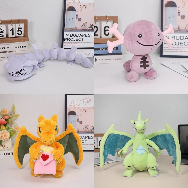 

Плюшевая игрушка Pokemon Legends Wooper Charizard, мягкая кукла из мультфильма, плюшевая игрушка Steelix Larvitar, мягкие игрушки, подарки на день рождения для детей