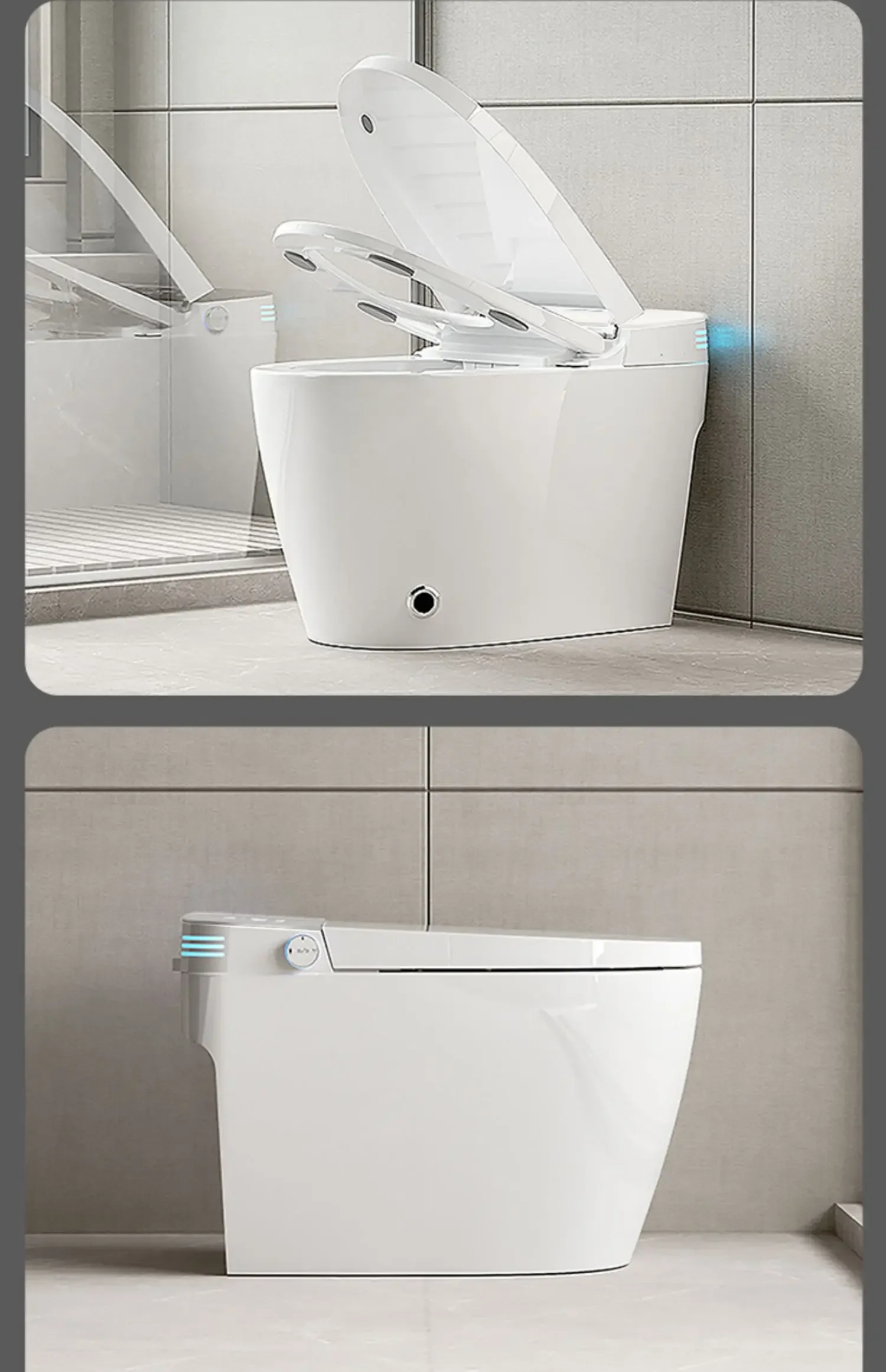 Home smart toilet with automatic flip over and water tank integrated toilet without water pressure YX893TB