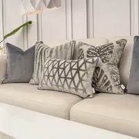 Luxury Grey Sofa Cushion Cover for Living Room Hotel Modern Throw Pillowcase Decoration Pillow Cover 30*50CM 45*45CM 50*50CM