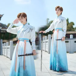 Altes chinesisches Kleid Hanfu Männer traditionelle Stickerei Kleider Cosplay Kostüm Kimono Studenten uniform Schwert kämpfer Kleidung