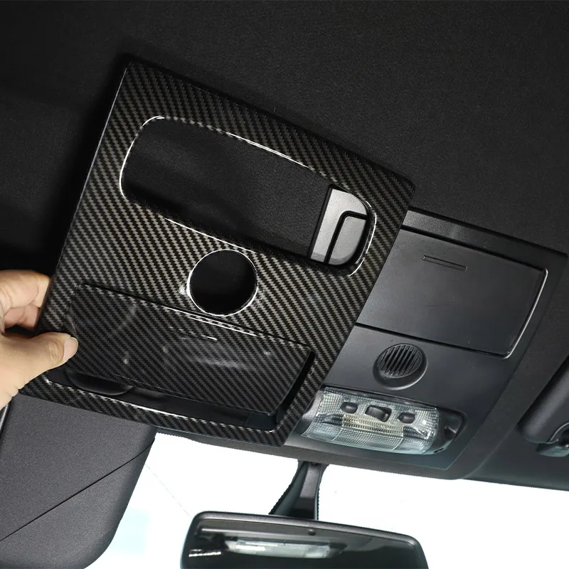 For Ford Ranger Wildtrak 2015-2021 ABS Carbon Fiber Auto Front Rear Reading Light Lamp Cover Trim Frame Sticker Car Accessories