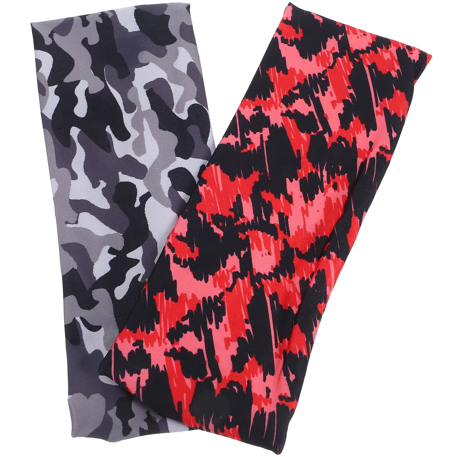 

2Pcs Elastic Sports Headband Cotton Printed Wide Band for Yoga Running Workouts Sweat Absorption Accessory