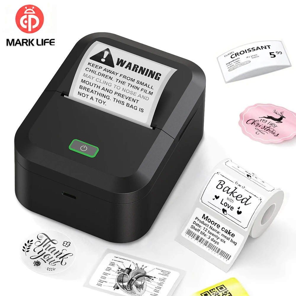 Marklif X2 Mini Portable Thermal Printer 20mm-50mm Adhesive Sticker Labeling Machine Inkless Bluetooth Multifunctional Printer