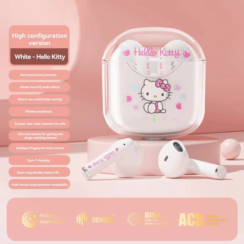 Sanrio TWS Earbuds BL48 Kuromi Bluetooth Earphones Cinnamoroll Wireless Headset Hello Kitty Sport Noise Reduction Game Headphone