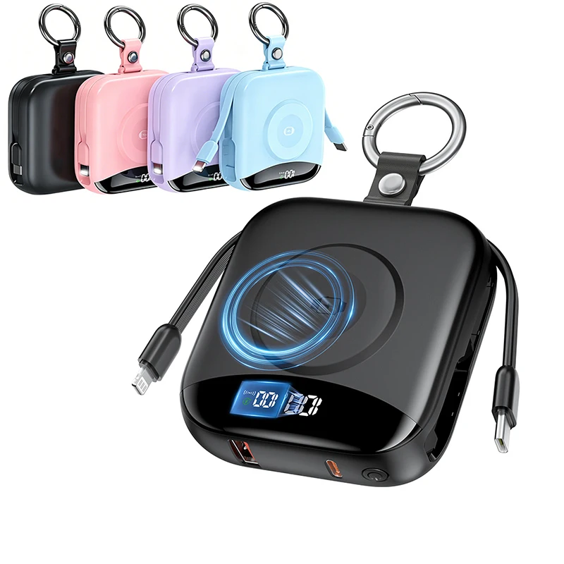 

PD22.5W Fast Charging Power Bank 10000mAh with Built in Cables for iPhone 17 Samsung Xiaomi Magnetic Wireless Charger for iWatch