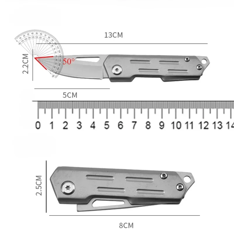 Portable Folding Pocket Knife with Stainless Steel Blade, Outdoor Travel Camping Tools, Keychain, Pendant, Holiday Gift