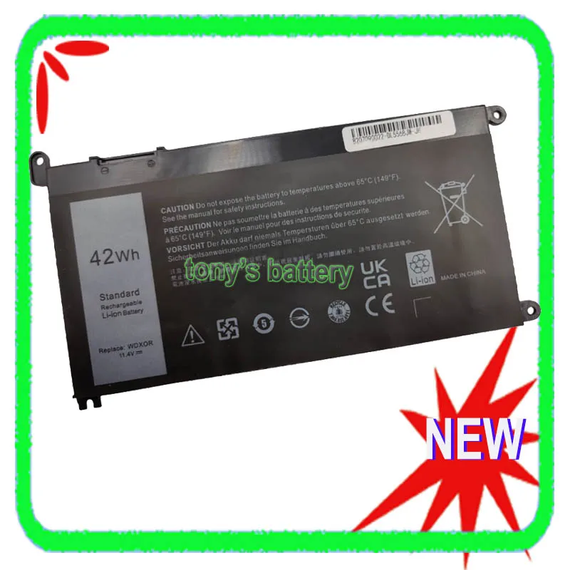 WDX0R WDXOR Laptop Battery For DELL Latitude 3180 3189 3190 3379 3390 Vostro 14 5468 5471 15 5568 5581 15MF PRO-1508T