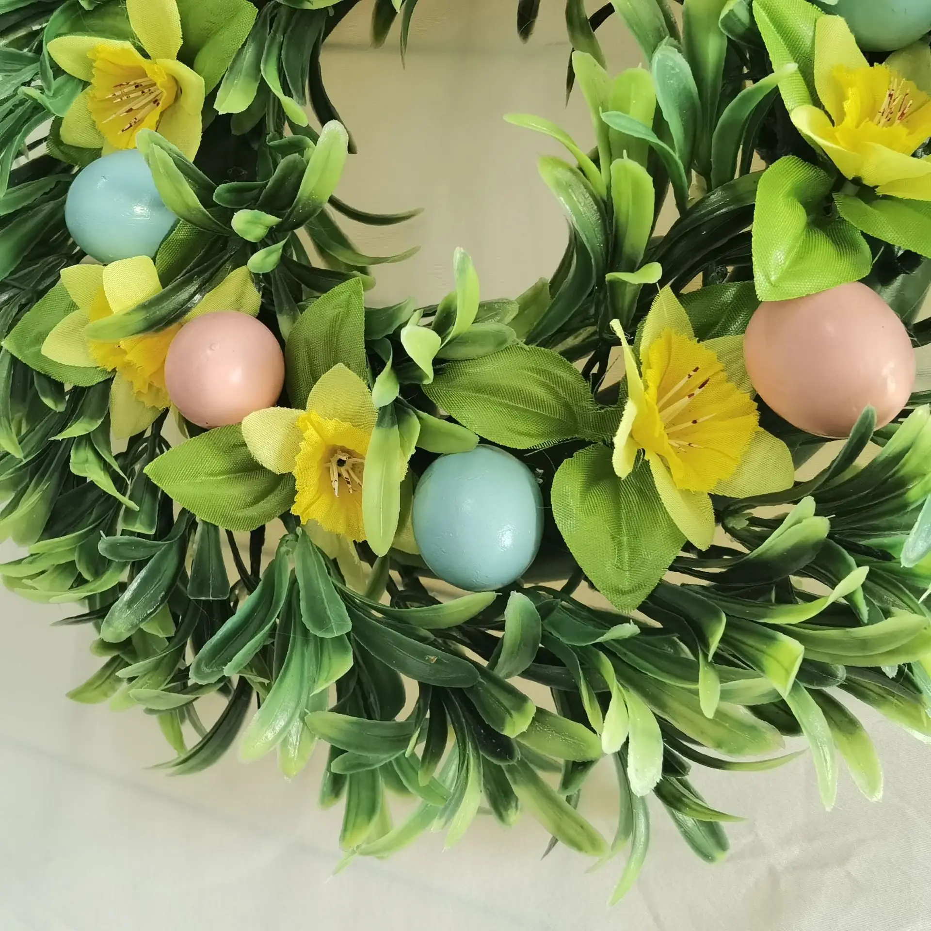 Children's Sunflower Wreath Photo Props Easter Wreath Door Hanging Rattan Egg Pendant Christmas Decorations Baby Accessories image 4