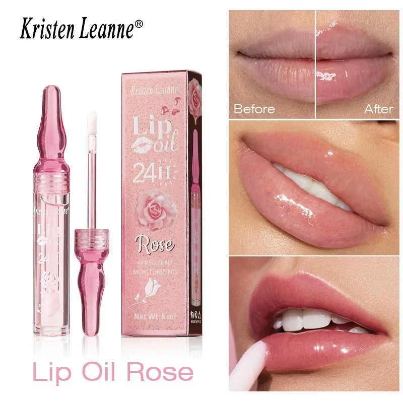 Color Changing Rose Petal Lip Gloss Hydrating Moisturizing Nourish Lips Create Plump Juicy Lip Glow