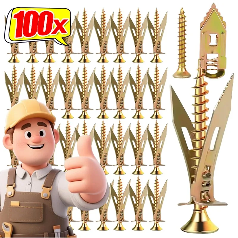 Self Drilling Drywall Anchors With Screws Metal Expansion Bolt Heavy Duty Self Tapping Screws Fixing Tool Furniture Hardware Kit