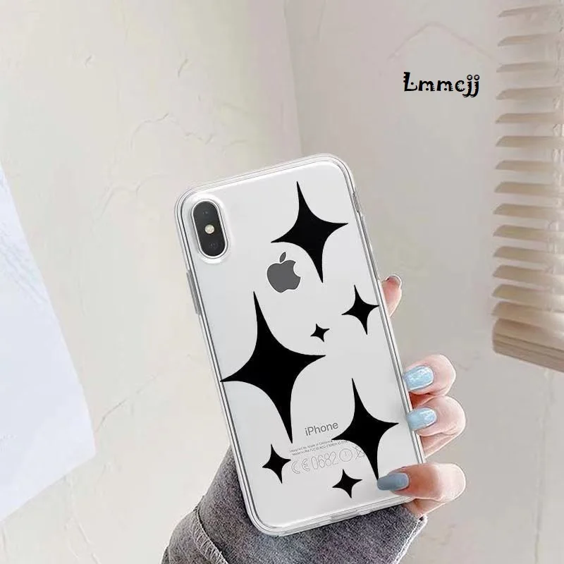 Lmmcjj Simple Star Phone Case For iPhone 11 12 Pro Max 13 Mini 14 Plus XS Max XR X Se 2020 For Samsung Galaxy S23 Silicone Cover