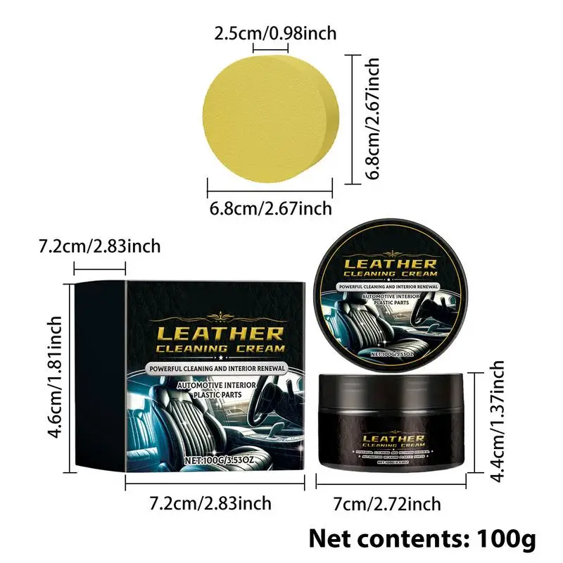 Crème pour Cuir et Meubles, Nettoyant pour Cuir, Meilleur Entretien, Soin du Cuir, Miel pour Chaussures et Canapés, 100g