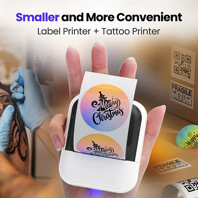 Portable Tattoo Transfer Machine Mini Tattoo Printer Inkless Small Printer Stencil for Tattoo Pattern Logo Kids Child