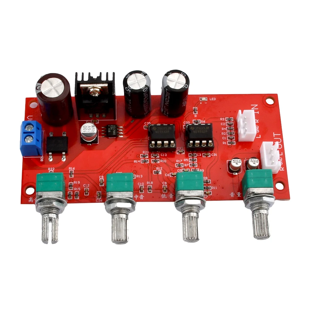 AC3~16V/DC5~24V NE5532 Audiophile Reverb Board Tone Board HIFI Stereo Volume Tone Control Preamplifier Mixing Console