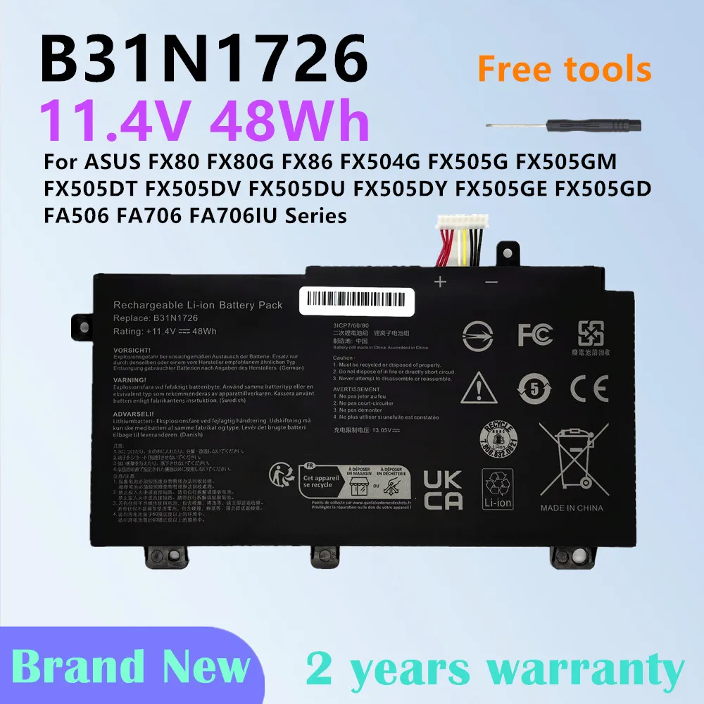 Laptop Battery FOR ASUS TUF Gaming FX505G FX505DV FA506 FX80 FX80G FX86 FX86FE FX86FM FX504G FX504GM FX504GD FX504GE B31N1726