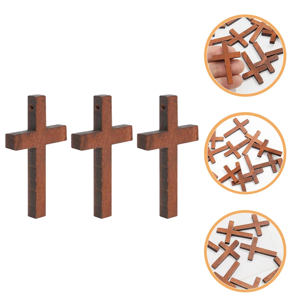 

40Pcs Wooden Cross Pendants for Wall Hanging Small Crosses DIY Crafts Jewelry Making Rustic Decor Mini Crosses