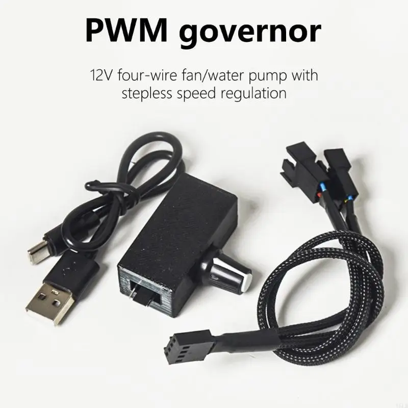 Y5LB USB Fan Speed Adjustment for PC Enthusiasts, 5V to 12V Power UpgradeS for 4Pin with Splitter Cable