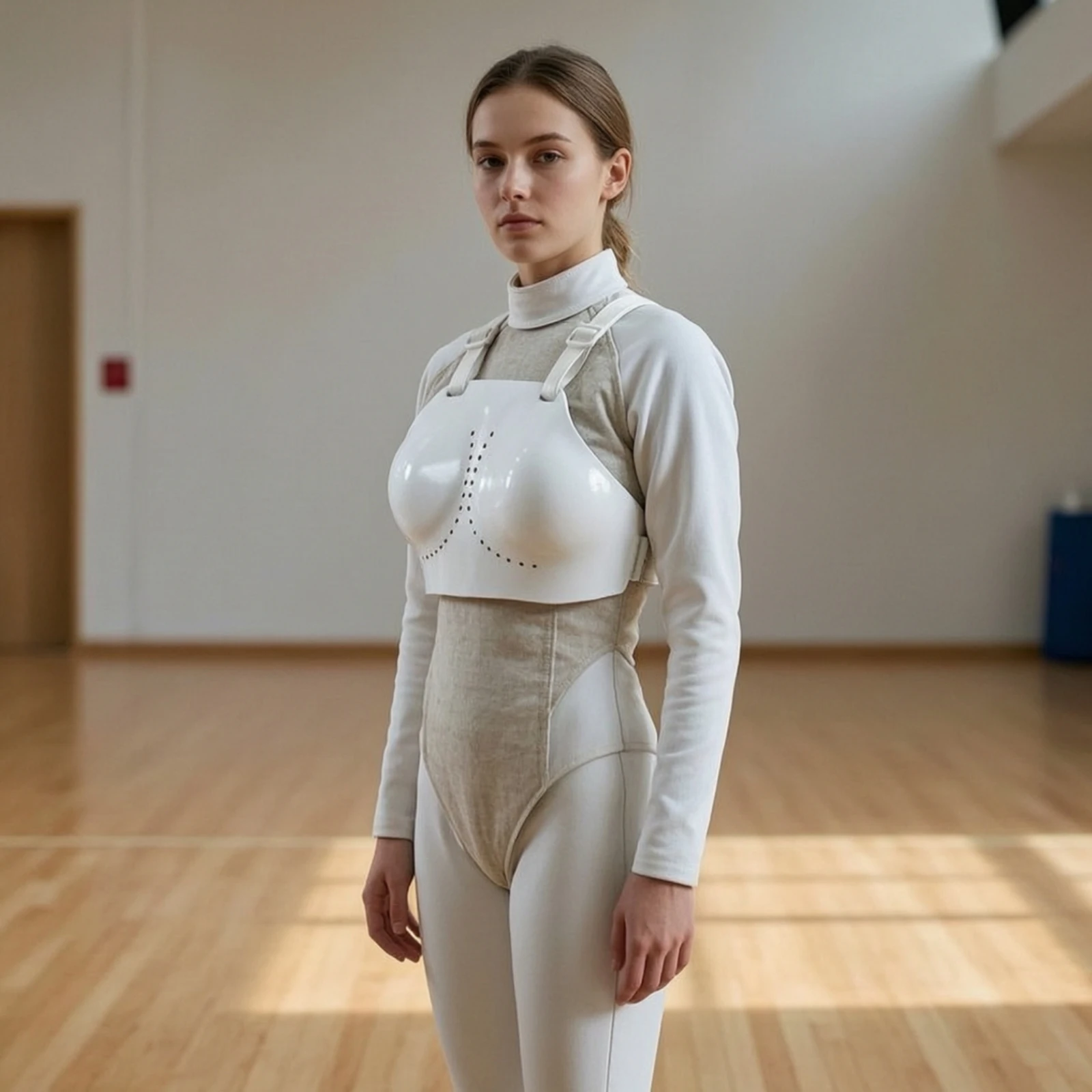 Fencing Chest Protector Contoured Fencing Chest Guard Plastron Adjustable Gear Lightweight for Fencers, Sparring