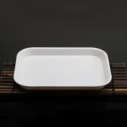 Practical Plastic Tray White BPA-Free Plastic Tray Unique Style Lightweight Serving Tray for Food