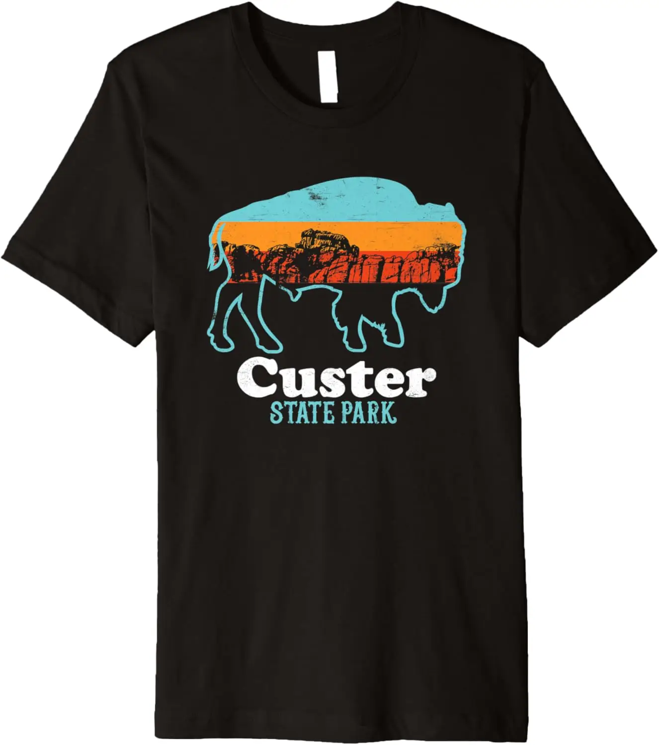 Custer State Park Retro Dakota del Sur Bison State Park Custer Premium Camiseta