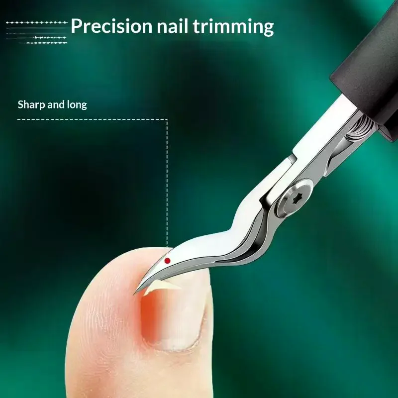 1Pcs Durable Trimmer Professional Heavy-Duty Steel Toenail Clipper With Serrated Blade For Thick & Ingrown Nails For Men & Women