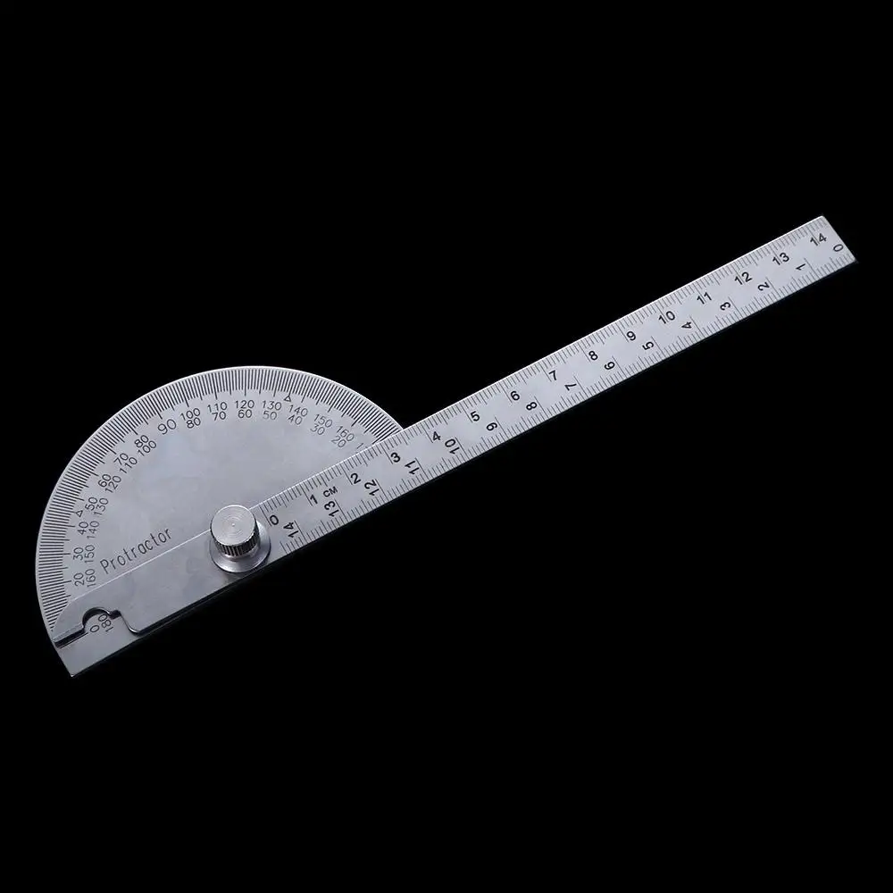 

Tools Round Head Goniometer Stainless Steel Caliper 180 Degree Protractor Angle Ruler Protractor Adjustable Protractor