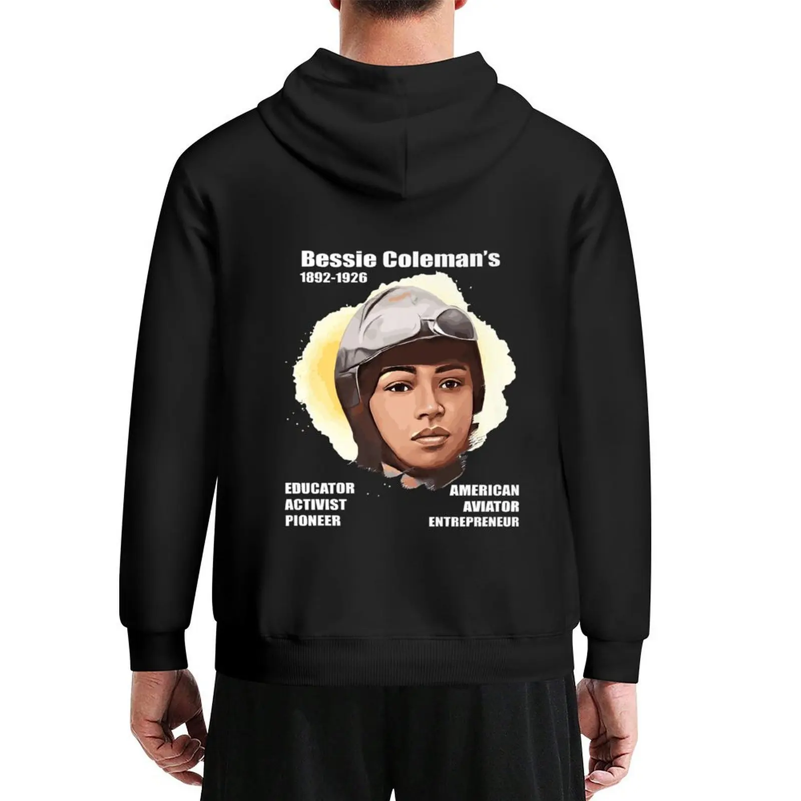 

Bessie Coleman In Full Colors Dark Hoodie male clothes men's autumn clothes japanese style men's hoodies