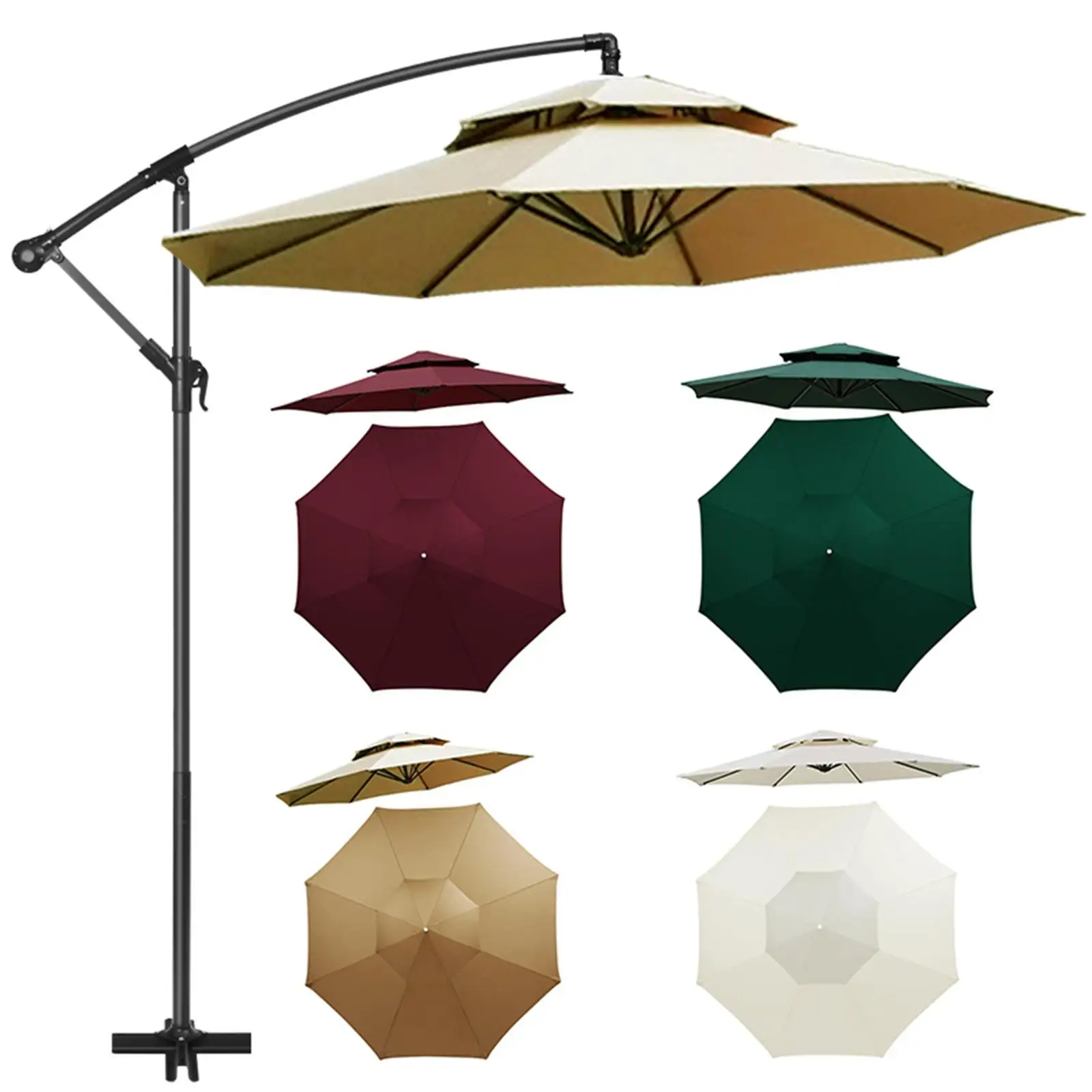 Outdoor Umbrella Canopy Parasol Canopy,Umbrella Cover,Shelter,for Beach Courtyard