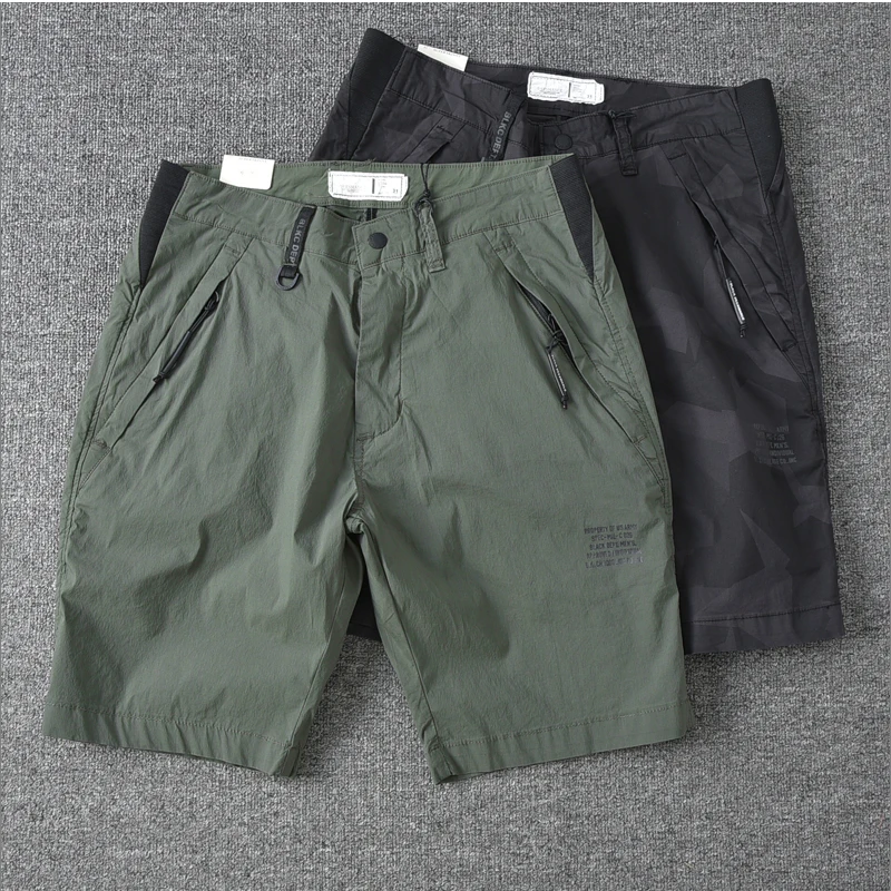 

Легкие дышащие летние мужские спортивные шорты-бриджи из быстросохнущей ткани, прямого кроя, на молнии