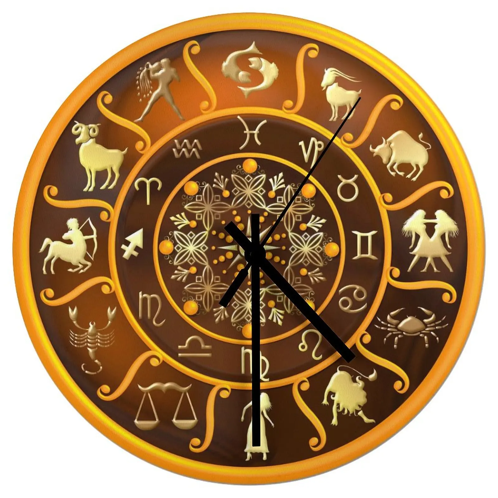 Office Wall Clock Roman Greek Animal Character Clocks 12 inch Silent Wooden Round Creative Slim Profile Vintage