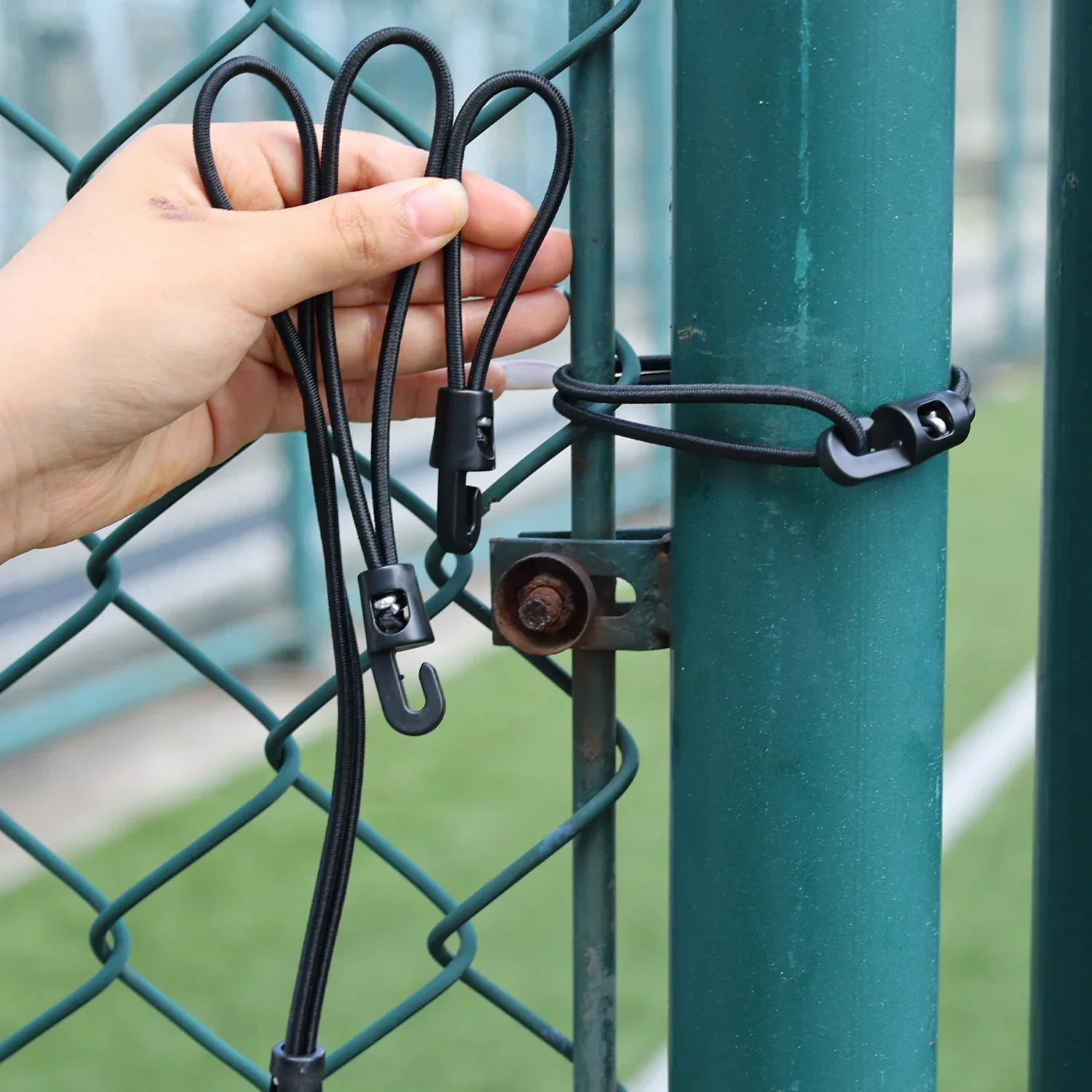 5/1 Stück Bungee-Seil mit Haken, 10/15/25 cm, hochelastischer Expander mit Haken, Gummi-Spanner mit Haken für Camping-Plane – Detail 3