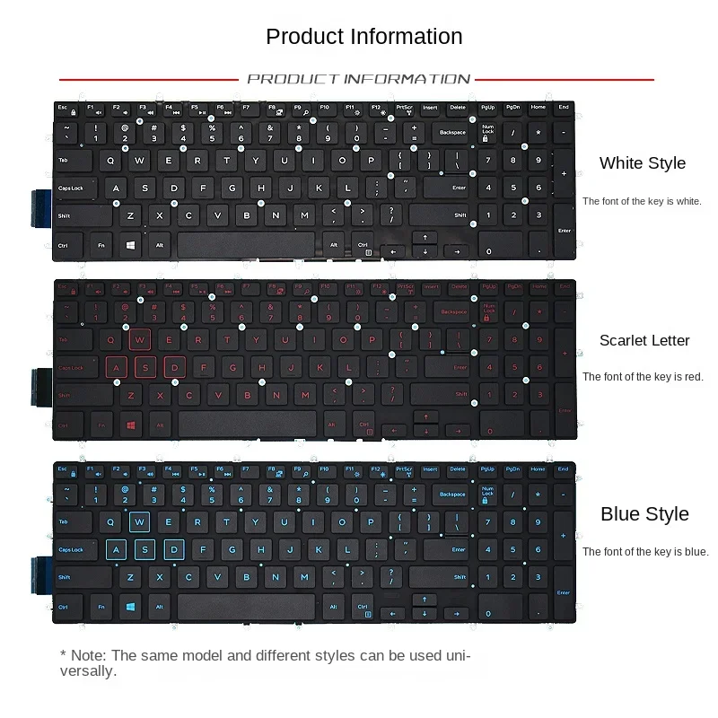 Replace Suit For Dell 15 7566 5567 7567 5570 5568 G3 3579 3779G5 5587 Laptop Keyboard With backlight