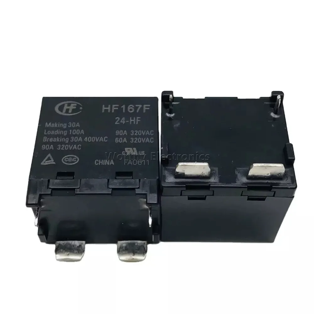 Free Shipping 10PCS/LOT 24VDC 90A 4PIN Relay HF167F-24-HF