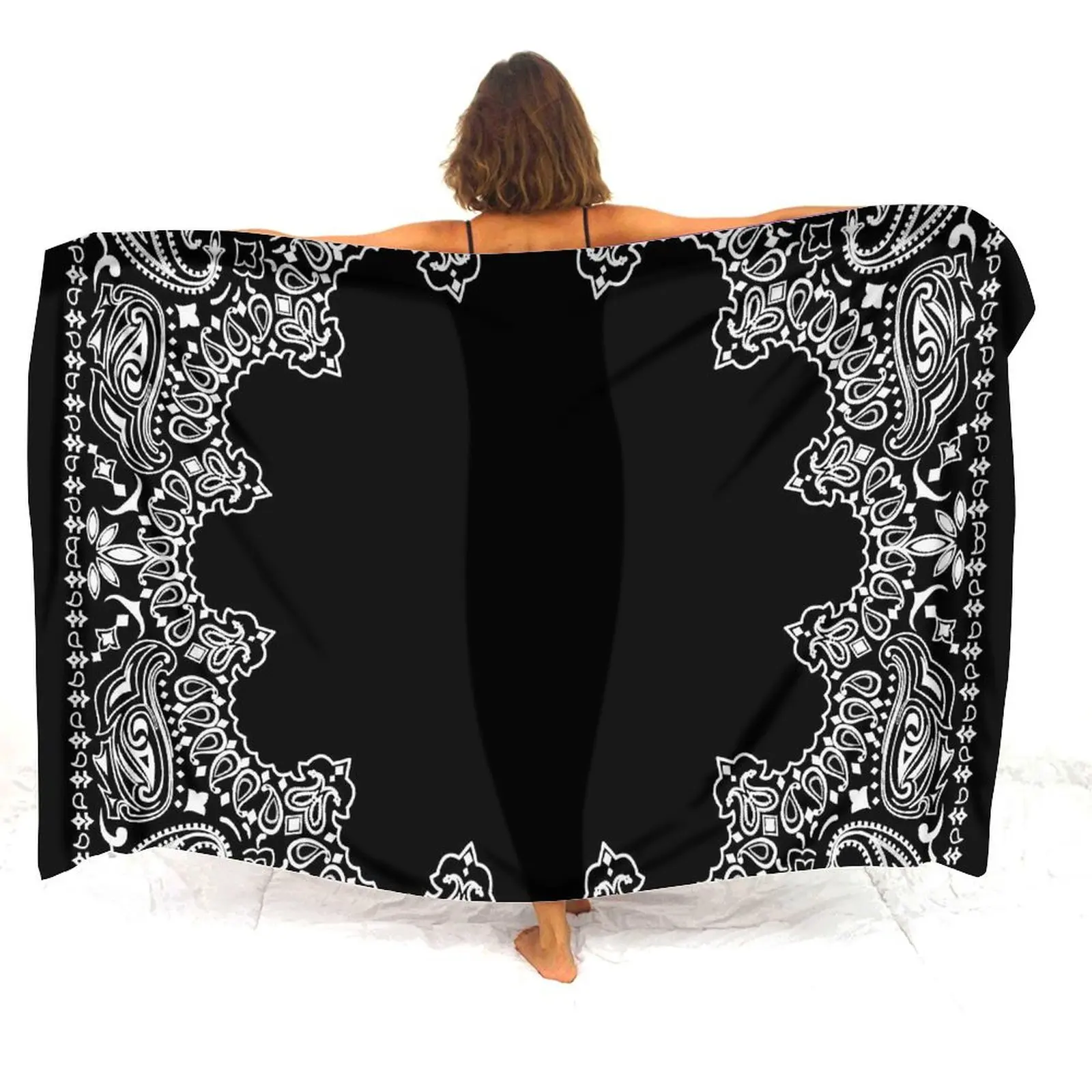 

Multi-Functional Art Shawl Customizable Women Beach Bandana Sarong 2025 New Breezy Soft Cloud-Light Vacation Essential