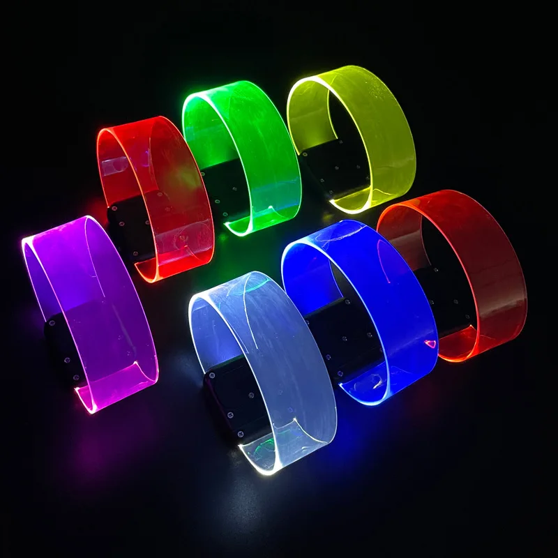 10/20/50pcs Luminous Bracelet LED Battery Fluorescence Light-emitting Wristbands Outdoor Sports Armband Glow Halloween Party