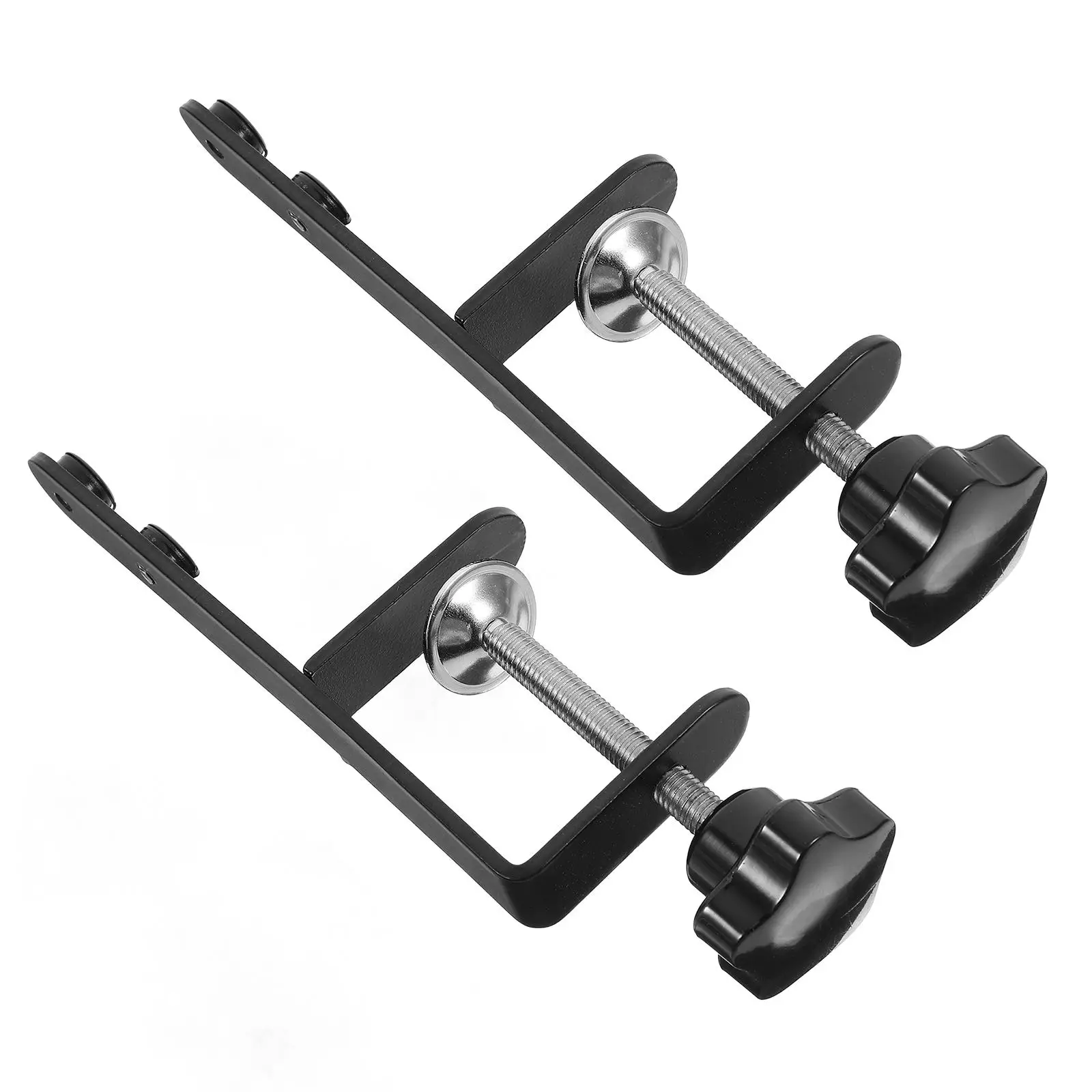 

2Pcs Fixed Bracket Black Iron Accessories for Desktop Pegboard Display Stands with Metal Clip Hook Retainers C Clamp Mounting