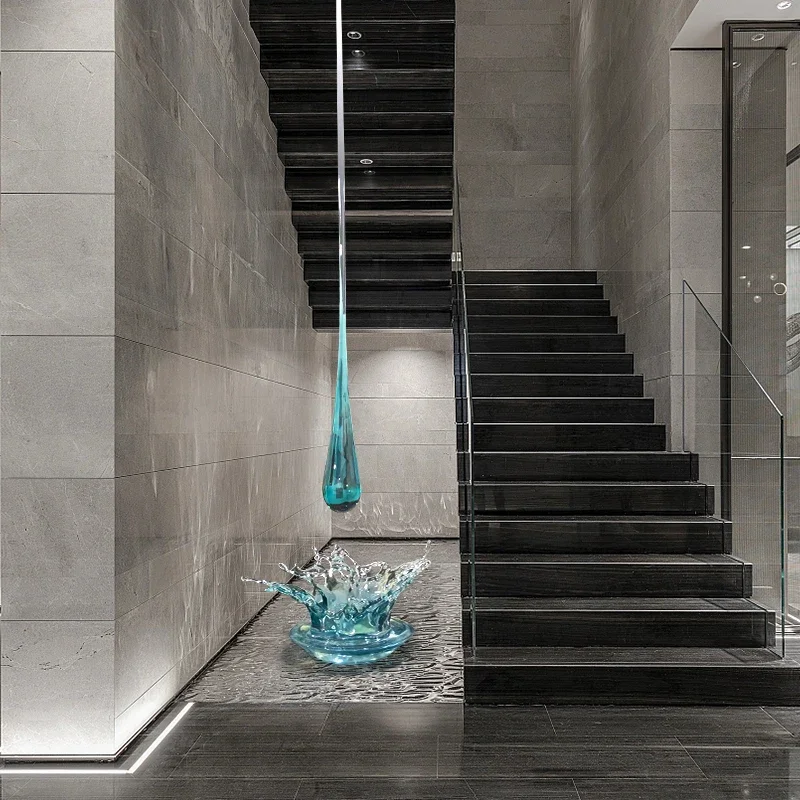 

Modern light luxury transparent resin floor spray sculpture